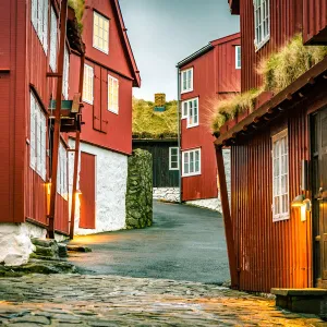 The old parliament building of Faroe Islands in Torshavn