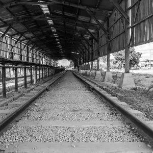 Print of Old Railway Shed Ruins, Mildura