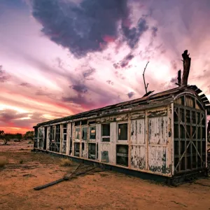 Old trailer in Australian Outback