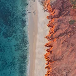 Overhead View of Waves Breaking on Cape Leveque Beach