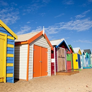 Painted bathing huts on Bighton Beach, Australia