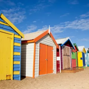 Painted bathing huts on Bighton Beach, Australia