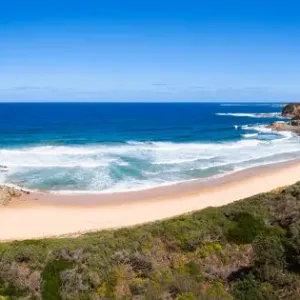 Panorama of beach at The Oaks, near Cape Patterson, Victoria, Australia Panorama of beach at The Oaks, near Cape Patterson, Victoria, Australia