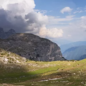 Panoramic landscape during the way to Tre Cime, Dolomite - Italy