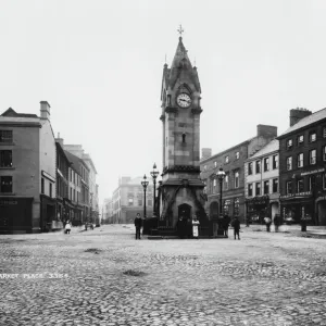 Print of Penrith Market Square circa 1890 Print of Penrith Market Square circa 1890