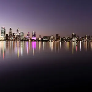 Perth City Print at Dusk on the Swan River