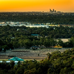 Perth Skyline from the hills with rural foreground