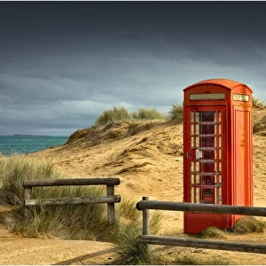 Phone box, Studland bay, Dorset, England, United Kingdom