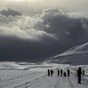 Photographing an approaching winter storm in Central Iceland