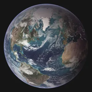 Satellite View Print of the Earth from Space Satellite View Print of the Earth from Space