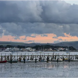 Poole harbour at dusk, Dorset, England, United Kingdom