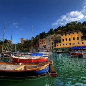 Portofino Harbor Print - Italian Village Scene