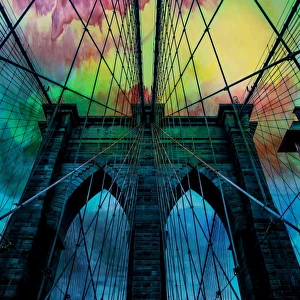 Psychedelic Skies over Brooklyn Bridge