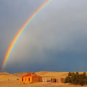 Rainbow over farmhouse Rainbow over farmhouse