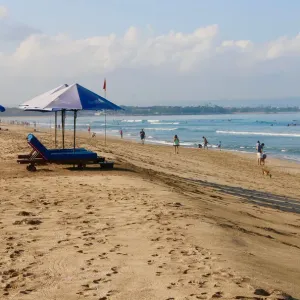Relaxing days at Legian beach in Bali, Indonesia