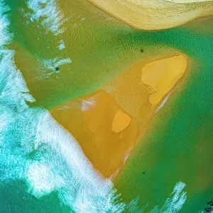 The River meets the sea, as seen from above