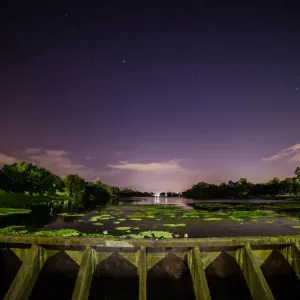 River Weir Print - Stars Above the Water