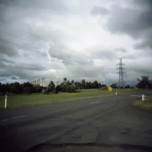 Print of Road and storm clouds, Australian landscape