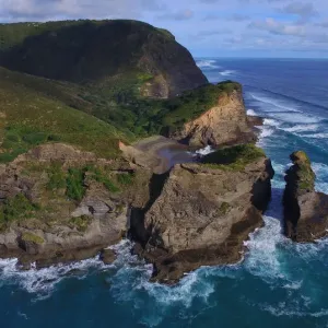 Rock Formation in Piha Beach, North Island, New Zealand Rock Formation in Piha Beach, North Island, New Zealand