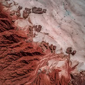 Rock formations on the beach shot by drone, James Price Point, The Kimberley, Australia