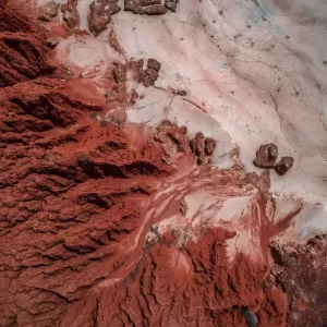 Rock formations on the beach shot by drone, James Price Point, The Kimberley, Australia