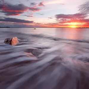 Rocks shining in the sunset