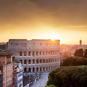 Rome, Colosseum at sunset