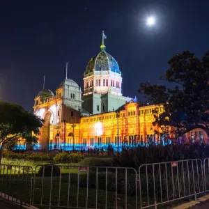 The Royal Exhibition Building lights up during White Night festival 2016 Print