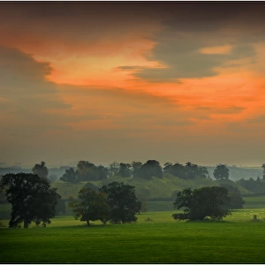 A rural dusk near the village of Kelso, the borders area, Scotland