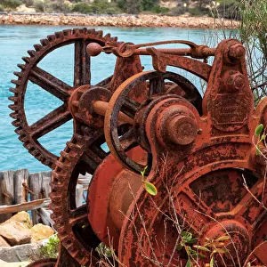 Rusting machinery at Lakes Entrance