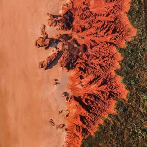 Sandstone cliffs shot from an overhead perspective, The Kimberley, Western Australia, Australia Sandstone cliffs shot from an overhead perspective, The Kimberley, Western Australia, Australia