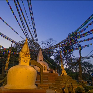 Sawyambunath temple at dawn, Kathmandu valley, Nepal
