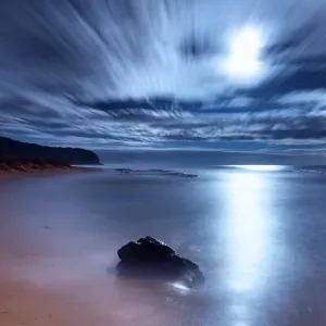 Shiny moon light on beach Shiny moon light on beach