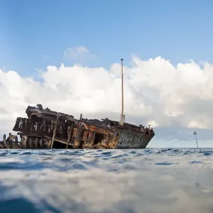 Shipwreck in the ocean