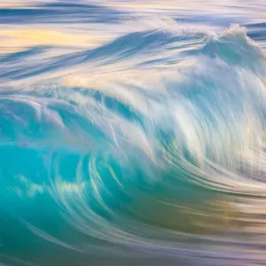 A single slow shutter photograph of a wave
