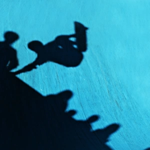 Skateboarder shadow, Bondi