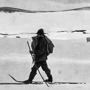 Skier postman, Kiandra, New South Wales, Australia Skier postman, Kiandra, New South Wales, Australia