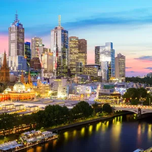 Melbourne Central Business District Print at Night