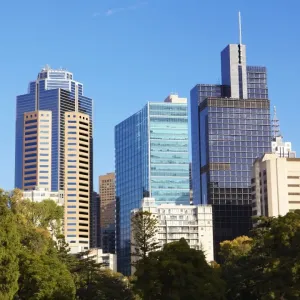 Melbourne Park Skyscrapers Print