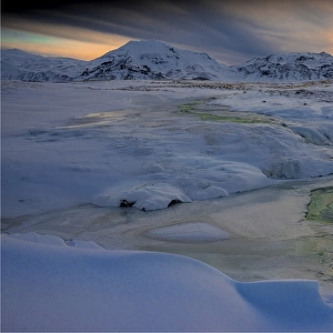 Snaefellsnesvegur in winter, north west Iceland