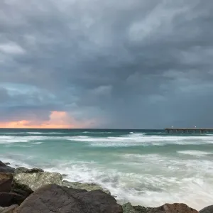 The Spit Seaway Sunrise Over The Beach, Gold Coast