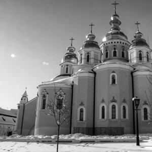 St Sophia Cathedral in black and white