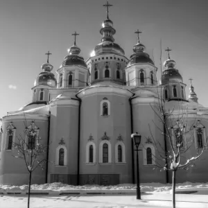 St Sophia Cathedral in black and white