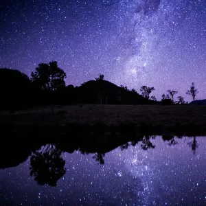 Star Field Lake Reflections