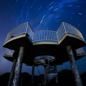 Star trails and platform Star trails and platform