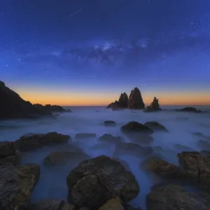 Starry Night at Camel Rock Beach Print