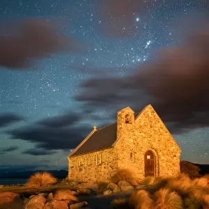 Starry night at Church of the Good Shepherd, Lake Tekapo, New Zealand