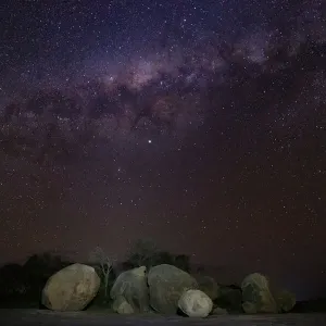 Stars and Milky way at Wave Rock, one of the most perfect spot in Western australia to
