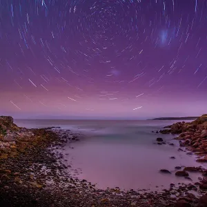 Stars trails over the Southern Ocean. Sleaford Bay. Eyre Peninsula. South Australia Stars trails over the Southern Ocean. Sleaford Bay. Eyre Peninsula. South Australia