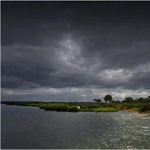 Storm coming through the wetlands at Barwon river estuary, Victoria